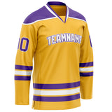 Custom Gold Purple Solid Colour Hockey Jersey