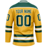 Custom Gold Kelly Green Solid Colour Hockey Jersey