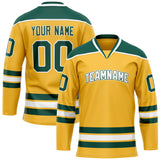 Custom Gold Kelly Green Solid Colour Hockey Jersey