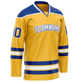 Custom Gold Royal Solid Colour Hockey Jersey