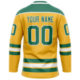 Custom Gold Green Solid Colour Hockey Jersey