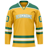 Custom Gold Green Solid Colour Hockey Jersey