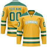 Custom Gold Green Solid Colour Hockey Jersey