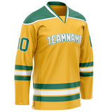 Custom Gold Green Solid Colour Hockey Jersey