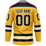 Custom Gold Black Solid Colour Hockey Jersey