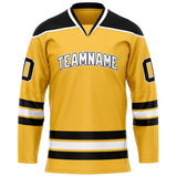 Custom Gold Black Solid Colour Hockey Jersey