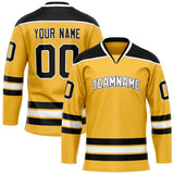 Custom Gold Black Solid Colour Hockey Jersey