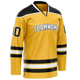 Custom Gold Black Solid Colour Hockey Jersey