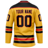 Custom Gold Black Solid Colour Hockey Jersey