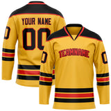 Custom Gold Black Solid Colour Hockey Jersey