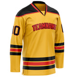 Custom Gold Black Solid Colour Hockey Jersey