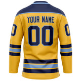 Custom Gold Navy Solid Colour Hockey Jersey