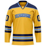 Custom Gold Navy Solid Colour Hockey Jersey