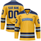 Custom Gold Navy Solid Colour Hockey Jersey