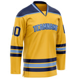 Custom Gold Navy Solid Colour Hockey Jersey