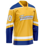 Custom Gold Royal Solid Colour Hockey Jersey