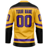 Custom Gold Black Solid Colour Hockey Jersey