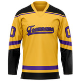 Custom Gold Black Solid Colour Hockey Jersey