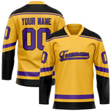 Custom Gold Black Solid Colour Hockey Jersey