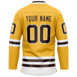 Custom Gold Brown Solid Colour Hockey Jersey