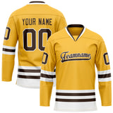 Custom Gold Brown Solid Colour Hockey Jersey