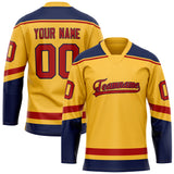 Custom Gold Navy Solid Colour Hockey Jersey