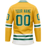 Custom Gold Kelly Green Solid Colour Hockey Jersey