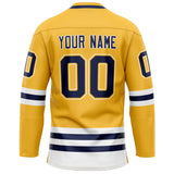 Custom Gold Navy Solid Colour Hockey Jersey