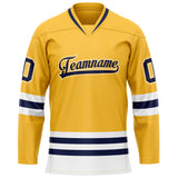 Custom Gold Navy Solid Colour Hockey Jersey