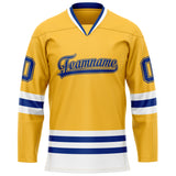 Custom Gold Royal Solid Colour Hockey Jersey