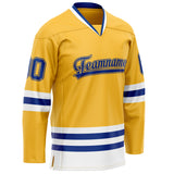 Custom Gold Royal Solid Colour Hockey Jersey