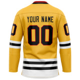 Custom Gold Black Solid Colour Hockey Jersey