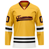 Custom Gold Black Solid Colour Hockey Jersey