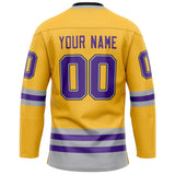 Custom Gold Purple Solid Colour Hockey Jersey