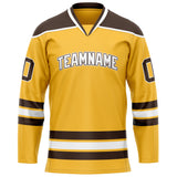 Custom Gold Brown Solid Colour Hockey Jersey