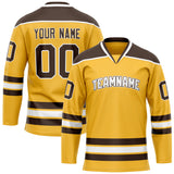 Custom Gold Brown Solid Colour Hockey Jersey