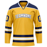 Custom Gold Navy Solid Colour Hockey Jersey