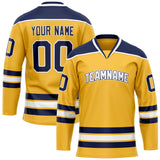 Custom Gold Navy Solid Colour Hockey Jersey