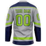 Custom Gray Neon Green Solid Colour Hockey Jersey