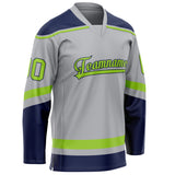 Custom Gray Neon Green Solid Colour Hockey Jersey