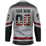 Custom Gray Black Solid Colour Hockey Jersey