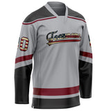 Custom Gray Black Solid Colour Hockey Jersey