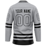 Custom Gray Black Solid Colour Hockey Jersey