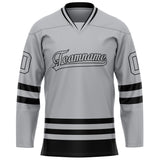 Custom Gray Black Solid Colour Hockey Jersey