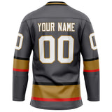 Custom Gray Brown Solid Colour Hockey Jersey