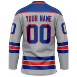 Custom Gray Royal Solid Colour Hockey Jersey