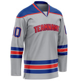 Custom Gray Royal Solid Colour Hockey Jersey