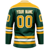 Custom Green Gold Solid Colour Hockey Jersey