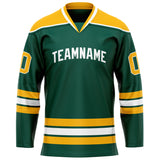 Custom Green Gold Solid Colour Hockey Jersey