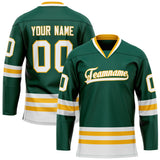 Custom Green White Solid Colour Hockey Jersey